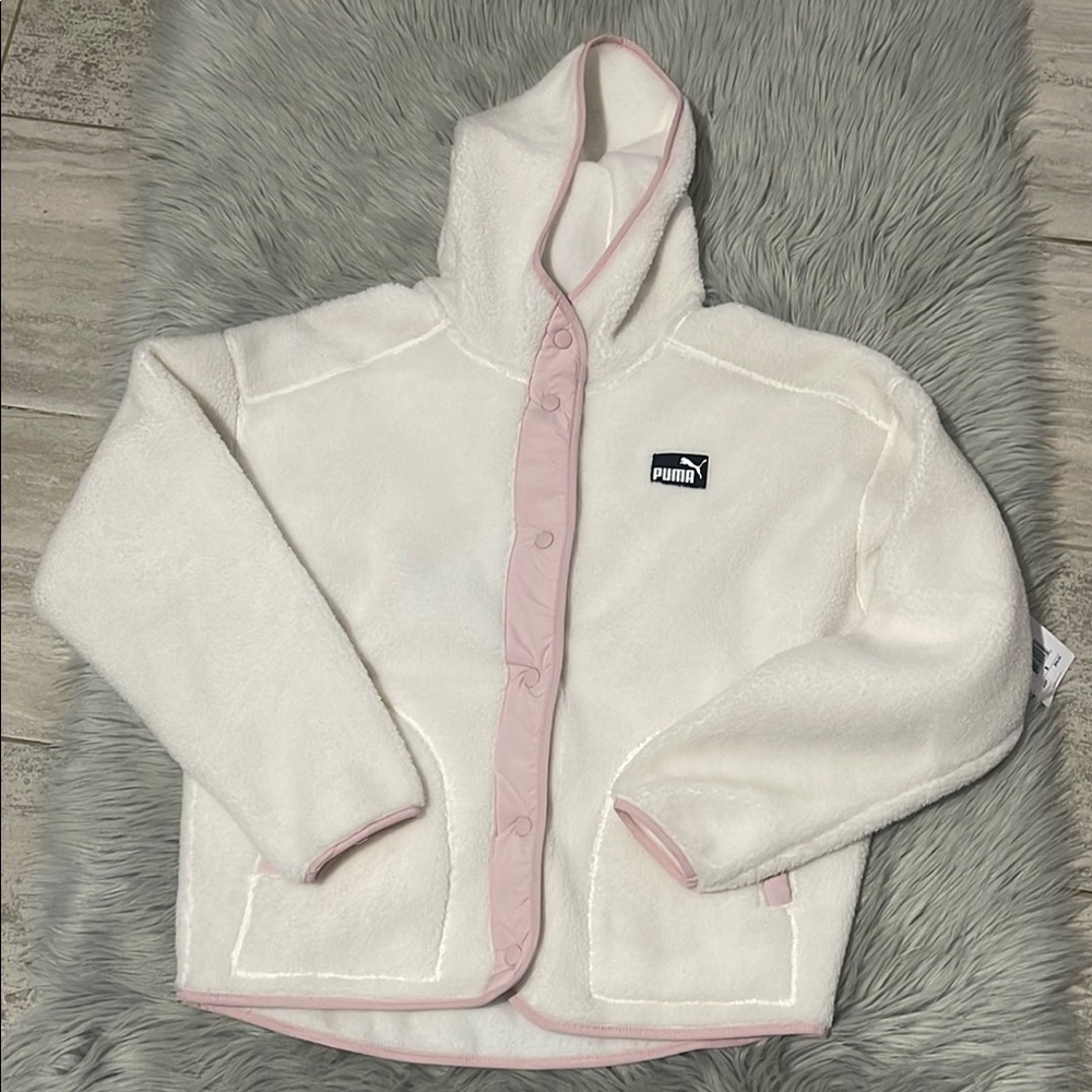 Puma hooded Sherpa fleece jacket